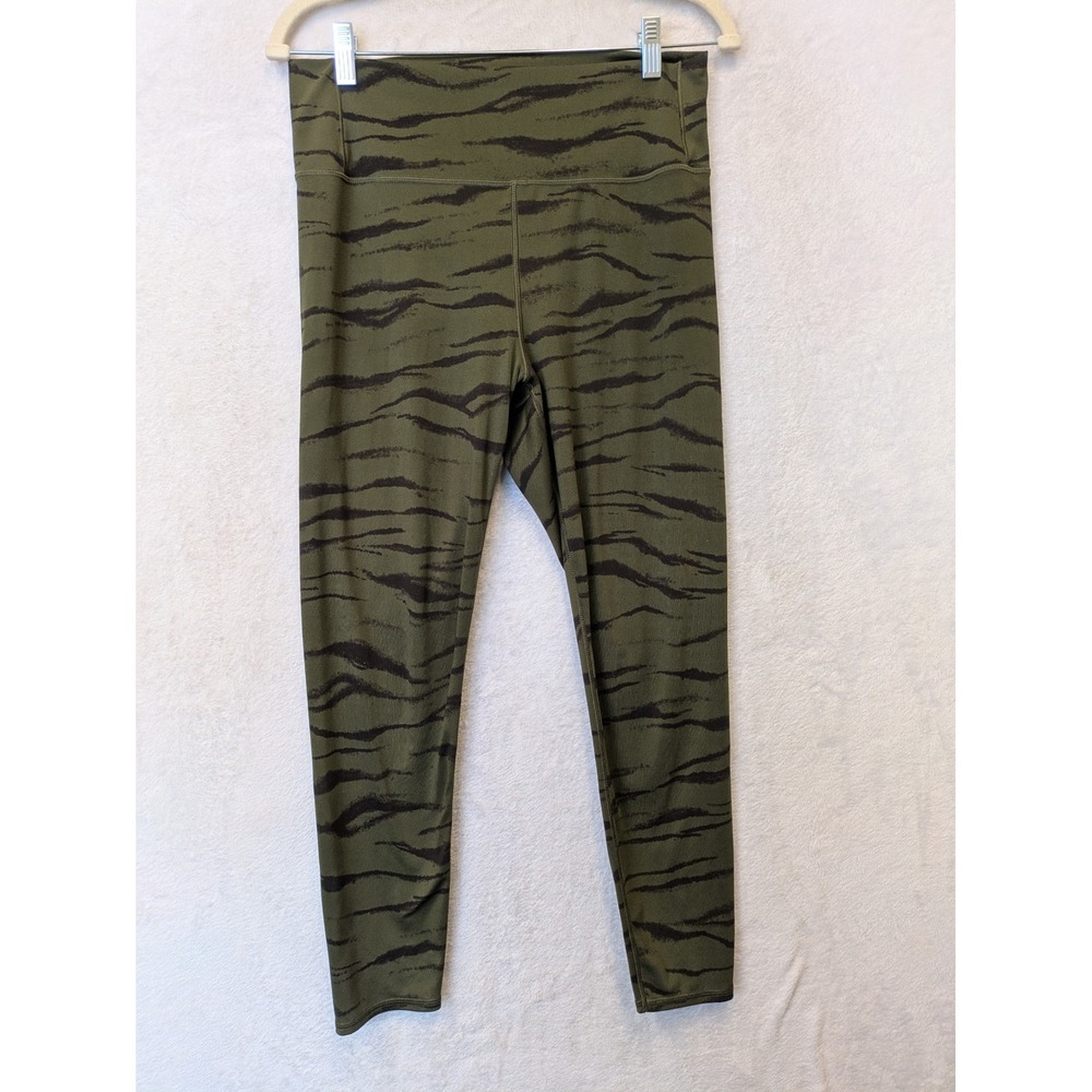 GapFit PowerMove Women's Size L High Rise‎ Ankle Leggings Green Tiger Stripe